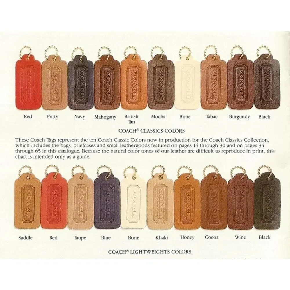 Authentic COACH Dark Brown Leather Vintage Lozenge Hang Tag Purse Charm 2.25" - Picture 3 of 7